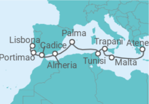 Itinerario della crociera Malta, Italia, Tunisia, Spagna, Portogallo - Regent Seven Seas