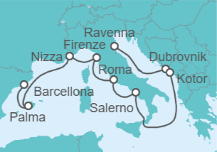 Itinerario della crociera Croazia, Montenegro, Italia, Francia, Spagna - NCL Norwegian Cruise Line