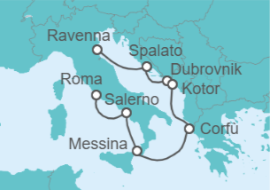 Itinerario della crociera Croazia, Montenegro, Grecia, Italia - NCL Norwegian Cruise Line