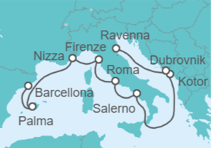 Itinerario della crociera Montenegro, Croazia, Italia, Francia, Spagna - NCL Norwegian Cruise Line