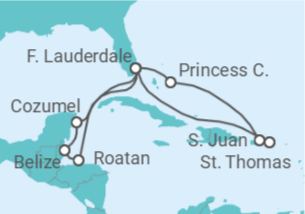 Itinerario della crociera Messico, Belize, Honduras, Stati Uniti, Portorico, Isole Vergini statunitensi - Princess Cruises
