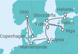Itinerario della crociera Norvegia, Germania, Polonia, Lituania, Lettonia, Svezia, Estonia - NCL Norwegian Cruise Line
