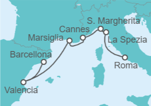 Itinerario della crociera Italia, Francia, Spagna - Royal Caribbean