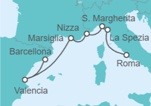Itinerario della crociera Italia, Francia, Spagna - Royal Caribbean