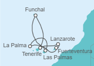 Itinerario della crociera Isole Canarie - Con volo - MSC Crociere
