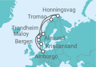 Itinerario della crociera Capo Nord - MSC Crociere