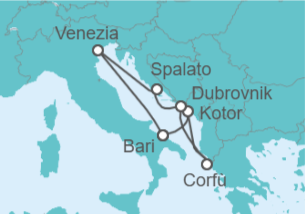 Itinerario della crociera Italia, Montenegro, Grecia, Croazia - Costa Crociere