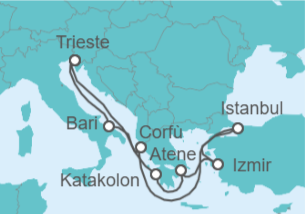 Itinerario della crociera Grecia, Italia, Turchia - MSC Crociere