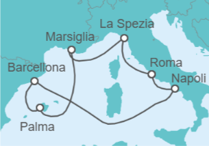 Itinerario della crociera Italia, Spagna, Francia - Royal Caribbean