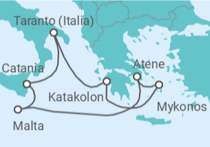 Itinerario della crociera Italia, Grecia, Malta - Costa Crociere