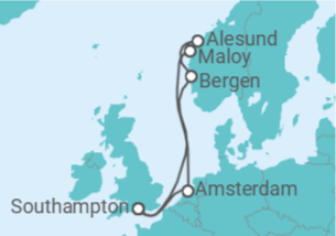 Itinerario della crociera Olanda, Norvegia - Disney Cruise Line