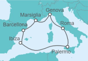 Itinerario della crociera Francia, Italia, Spagna - MSC Crociere
