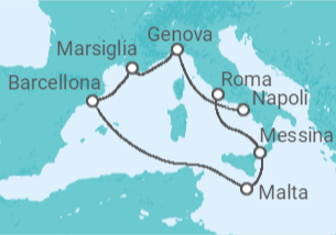 Itinerario della crociera Italia, Malta, Spagna, Francia - MSC Crociere