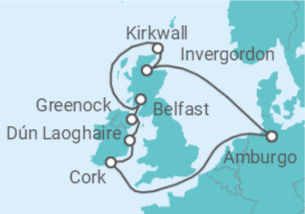 Itinerario della crociera Irlanda, Regno Unito - Con volo - MSC Crociere