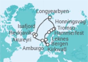 Itinerario della crociera Regno Unito, Islanda, Norvegia - AIDA