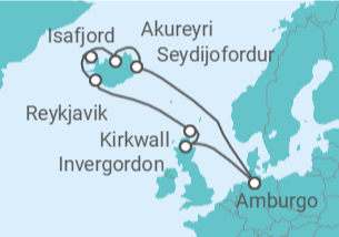 Itinerario della crociera Islanda, Regno Unito - Costa Crociere