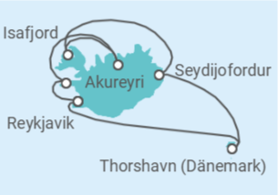 Itinerario della crociera Islanda - NCL Norwegian Cruise Line