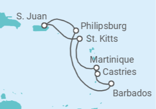 Itinerario della crociera Sint Maarten, Barbados, Santa Lucia, Martinica - Virgin Voyages