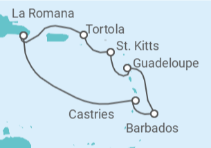 Itinerario della crociera Santa Lucia, Barbados, Guadalupa, Isole Vergini britanniche - Costa Crociere