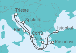 Itinerario della crociera Croazia, Grecia, Turchia, Italia - MSC Crociere