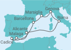 Itinerario della crociera Francia, Spagna, Italia - MSC Crociere
