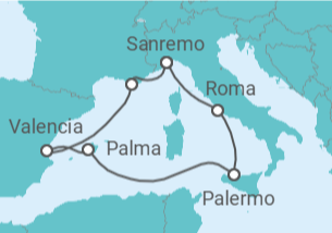 Itinerario della crociera Spagna, Italia - Costa Crociere
