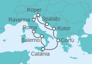 Itinerario della crociera Italia, Grecia, Montenegro, Croazia, Slovenia - NCL Norwegian Cruise Line