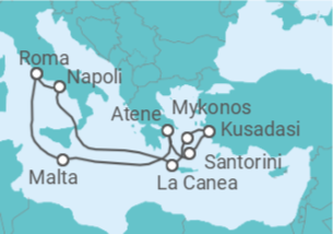 Itinerario della crociera Italia, Grecia, Turchia, Malta - Celebrity Cruises