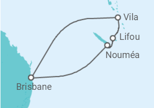 Itinerario della crociera Nuova Caledonia, Vanuatu - Carnival Cruise Line