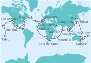 Itinerario della crociera Giro del Mondo - Costa Crociere