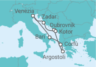 Itinerario della crociera Grecia, Croazia, Montenegro, Italia - Costa Crociere