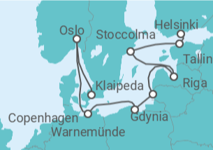 Itinerario della crociera Norvegia, Germania, Polonia, Lituania, Lettonia, Svezia, Estonia - NCL Norwegian Cruise Line