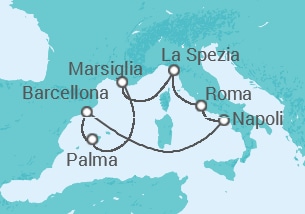 Itinerario della crociera Italia, Spagna, Francia - Royal Caribbean
