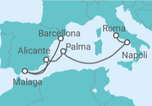 Itinerario della crociera Italia, Spagna - Royal Caribbean