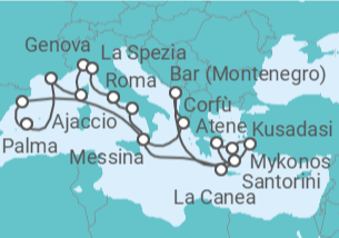 Itinerario della crociera Italia, Grecia, Turchia, Spagna, Francia - Princess Cruises