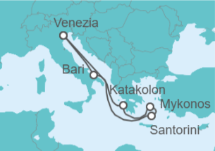 Itinerario della crociera Grecia, Italia - Costa Crociere