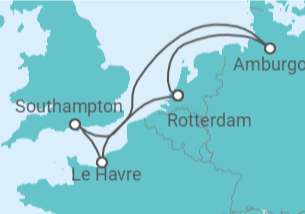 Itinerario della crociera Francia, Regno Unito, Germania - MSC Crociere
