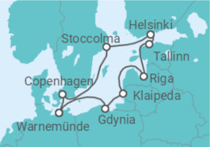 Itinerario della crociera Polonia, Lituania, Lettonia, Estonia, Finlandia, Svezia, Danimarca - MSC Crociere