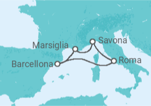 Itinerario della crociera Francia, Spagna, Italia - Costa Crociere