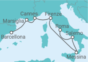 Itinerario della crociera Francia, Italia - NCL Norwegian Cruise Line