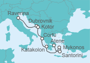 Itinerario della crociera Croazia, Montenegro, Grecia - NCL Norwegian Cruise Line