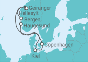 Itinerario della crociera Danimarca, Norvegia - Costa Crociere