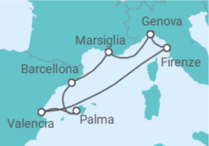 Itinerario della crociera Italia, Spagna - MSC Crociere
