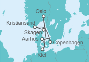 Itinerario della crociera Norvegia, Danimarca - AIDA