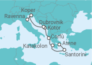 Itinerario della crociera Grecia, Montenegro, Croazia, Slovenia - NCL Norwegian Cruise Line