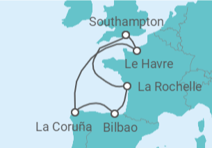 Itinerario della crociera Spagna, Francia - Con volo - MSC Crociere