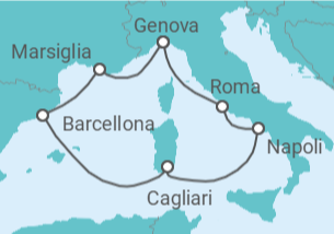 Itinerario della crociera Francia, Spagna, Italia - Costa Crociere