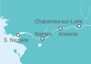 Itinerario della crociera Crucero por los Castillos del Loira con paquete aeroterrestre incluido desde Madrid - CroisiEurope
