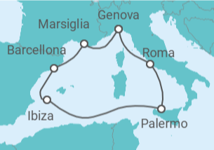 Itinerario della crociera Italia, Spagna, Francia Bevande Incluse - MSC Crociere