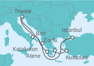Itinerario della crociera Grecia, Turchia, Italia Bevande Incluse - MSC Crociere